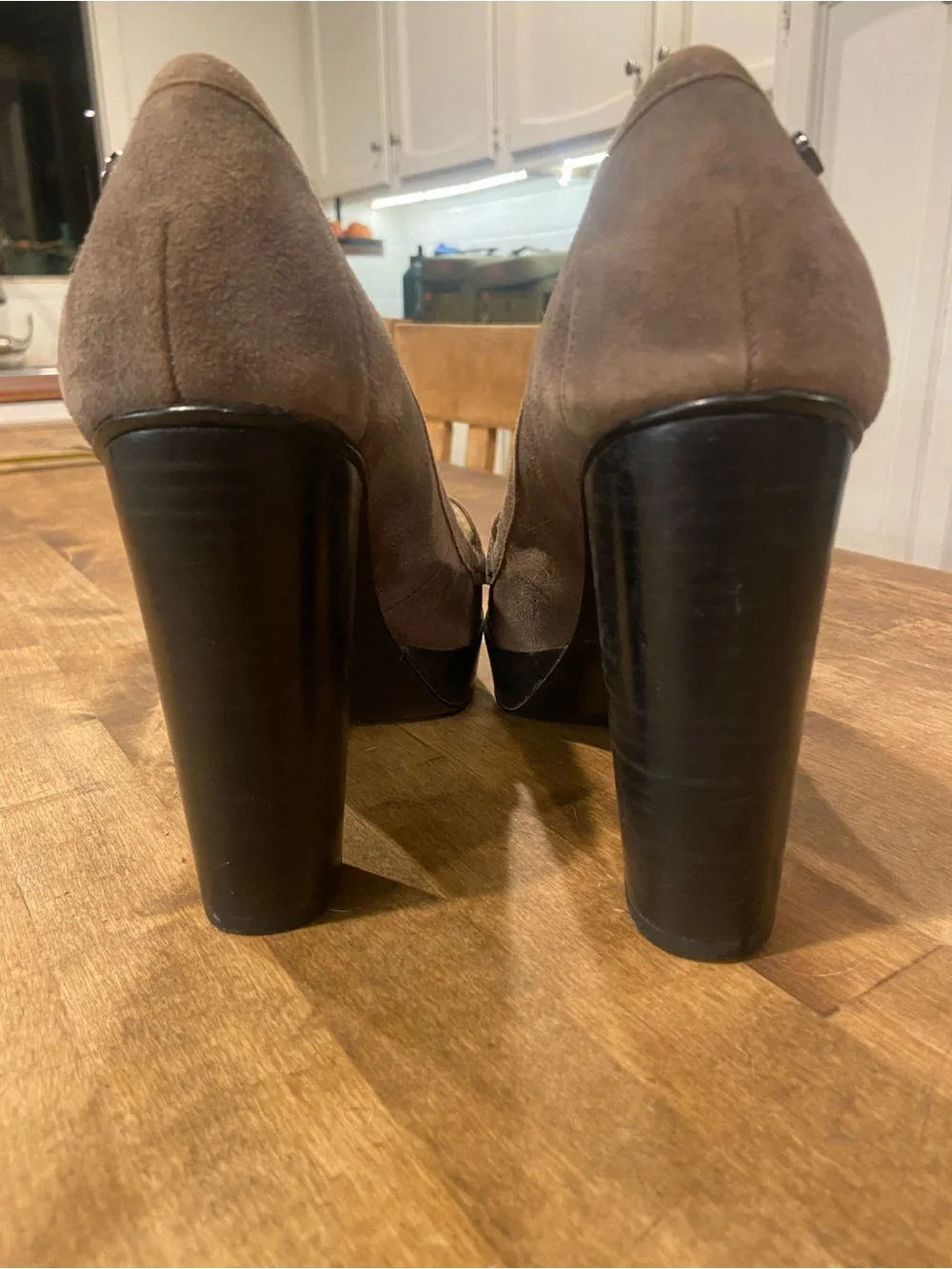 Classic Women's Suede Loafer Pumps in Taupe